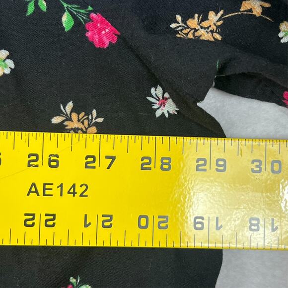 Old Navy Blouse Top Women's Size 2X Black Multicolored Floral Boho Oversized - Picture 9 of 9